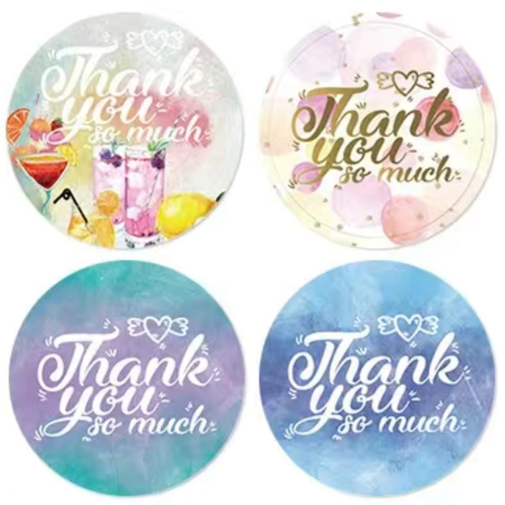 500 Summer Fun Thank You Stickers 1 inch , Roll, Round PRICE IS FIRM - Picture 2 of 3